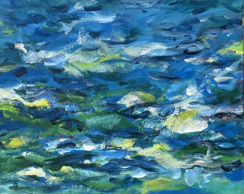 Beim Gartenteich, 40x50cm, 2021